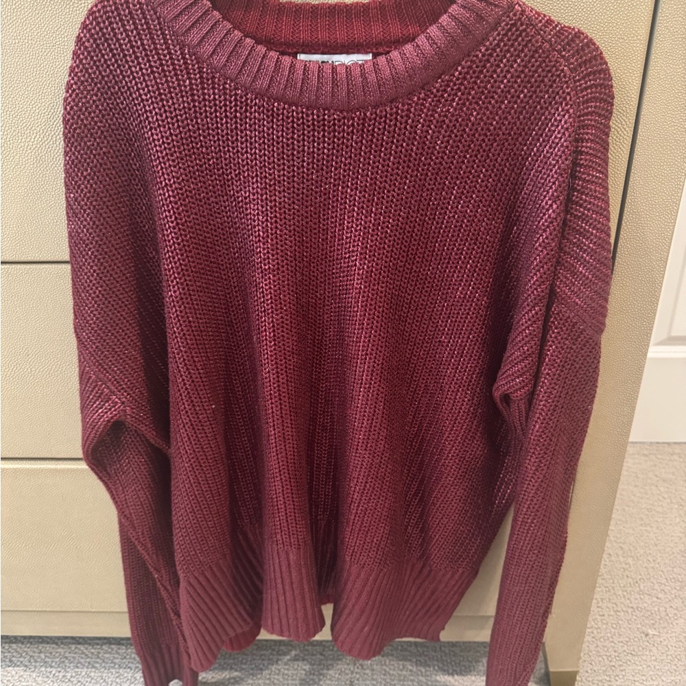 Beach Riot Callie Sweater in Merlot Shine Size Large - Picture 2 of 4
